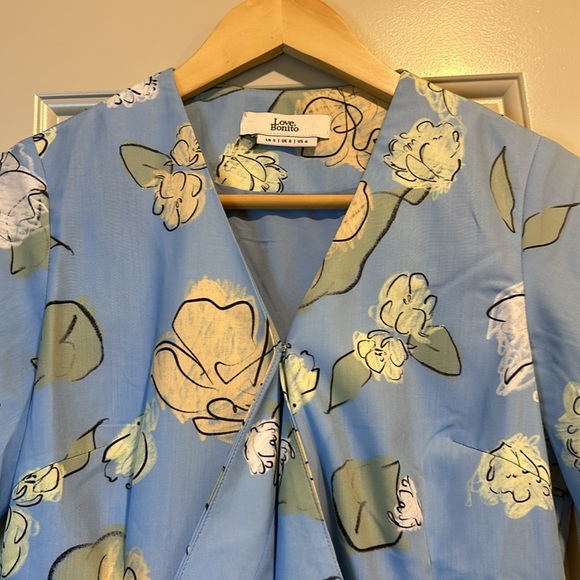 Front Wrap Dress in Unfolding Blooms - Love Bonito Small - Picture 6 of 8